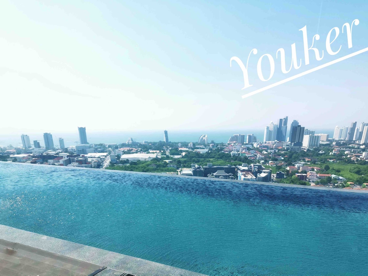 Youker Pattaya posh#精装酒店式公寓，高楼层，infinity pool