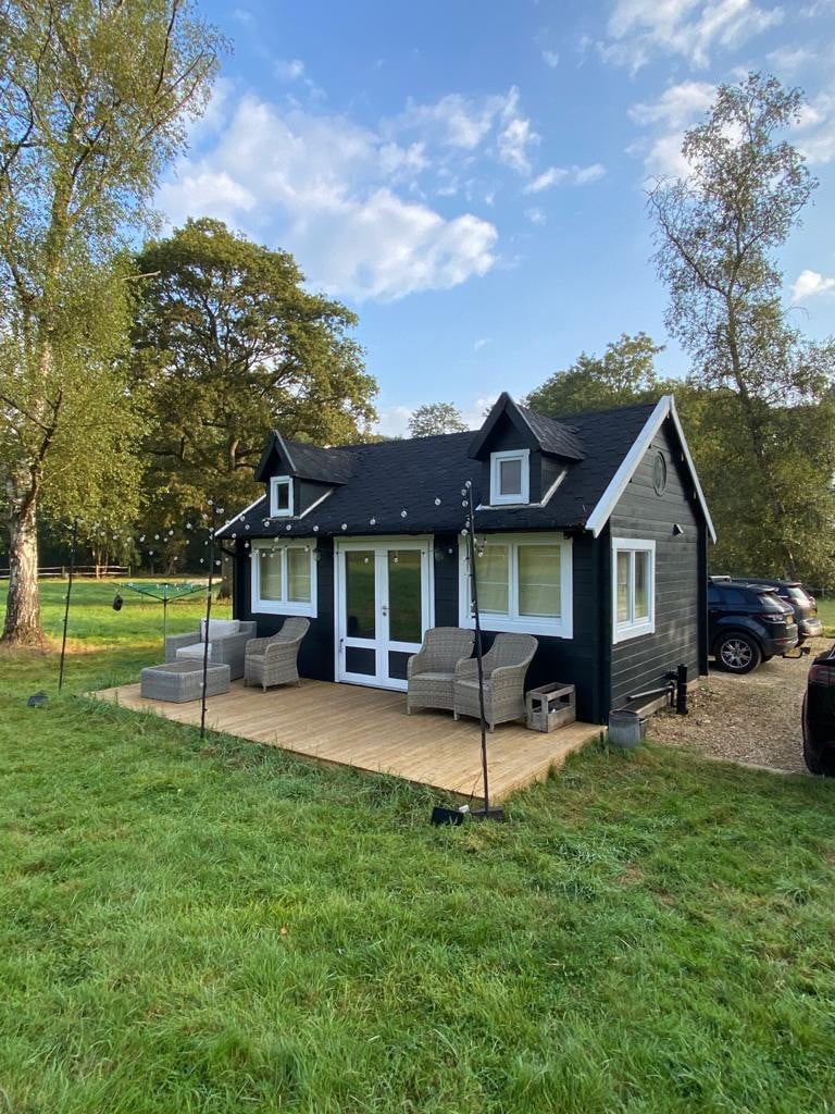 Scandi style Cabin in large garden beautiful views