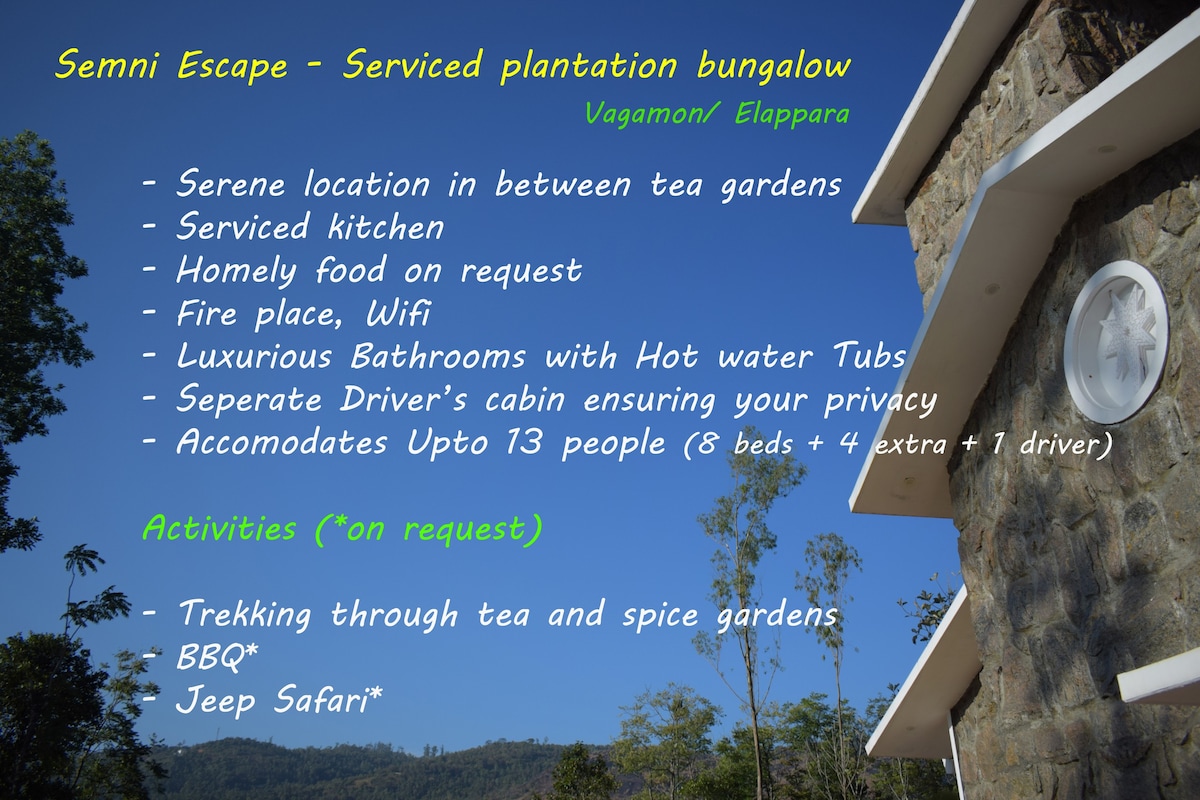 Semni Escape  Plantation Bungalow-Vagamon Elappara