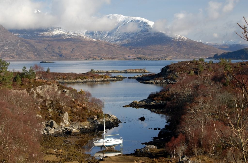 The old Campsite Shop with lovely loch&hill views