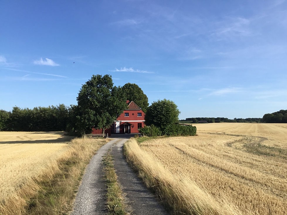 A bright house in the fields