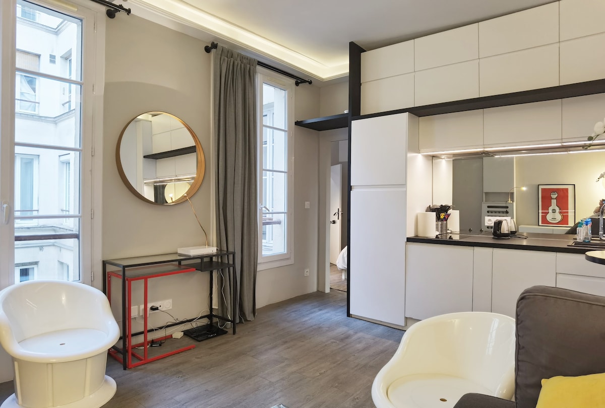 Modern decored apt with 1 bdr 3mns to Louvre