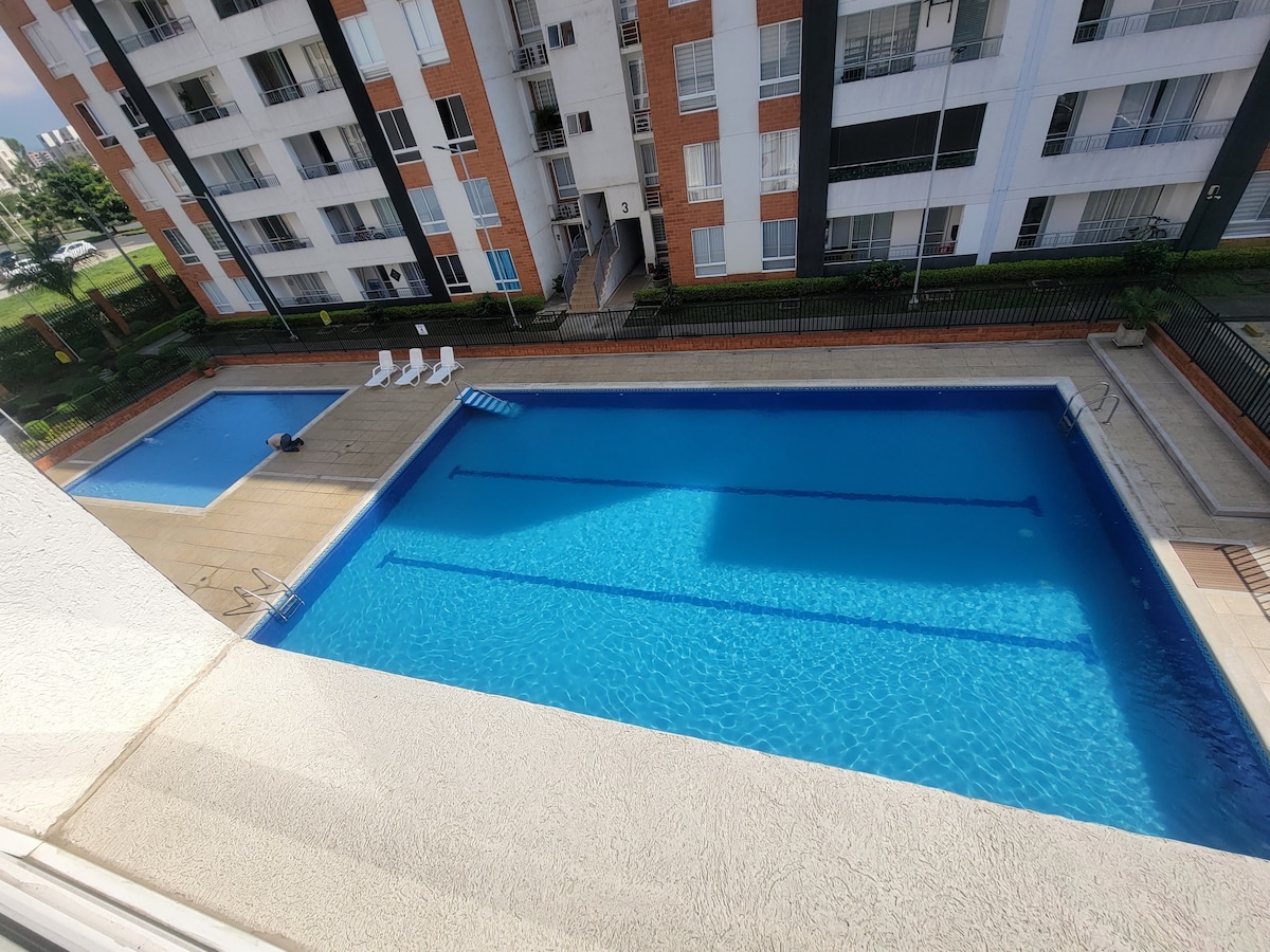 apartamento con bbq y piscina