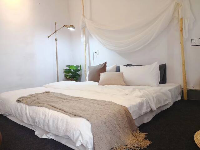 《逅院民宿》一草一木大床房