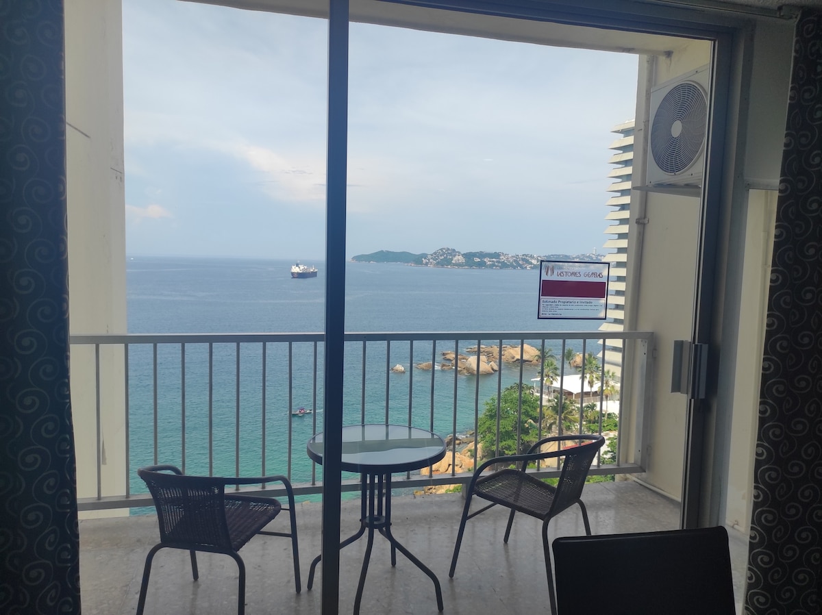 阿卡普尔科（ Acapulco ） ，舒适的公寓，有海景