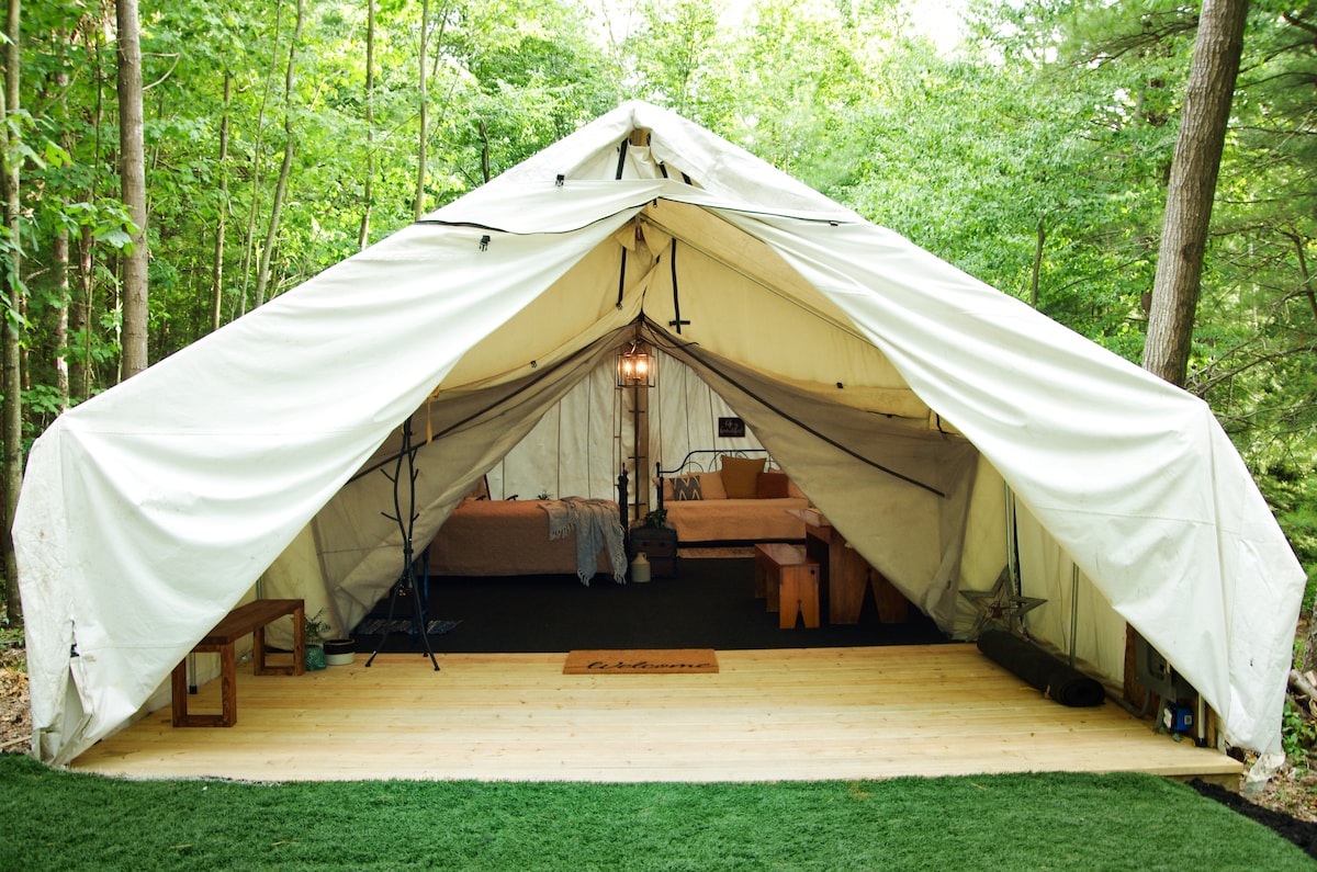 古朴安静的豪华露营帐篷！