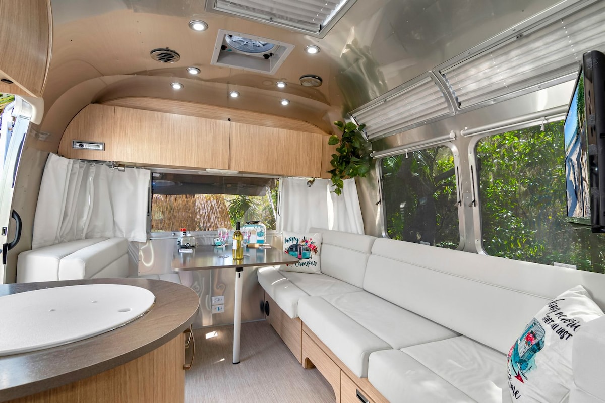 Beachy Airstream Oasis with Bikes