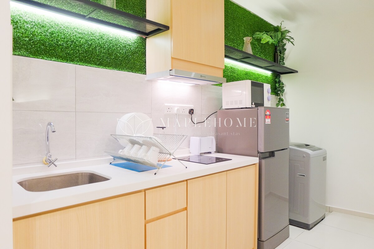 吉隆坡市中心舒适的2卧房源，配备最好的天空按摩浴缸