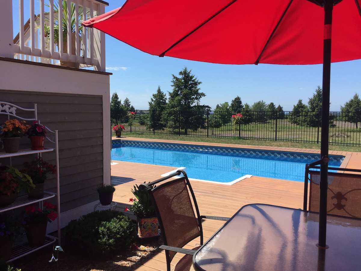 Lake Michigan View with Inground Heated Pool