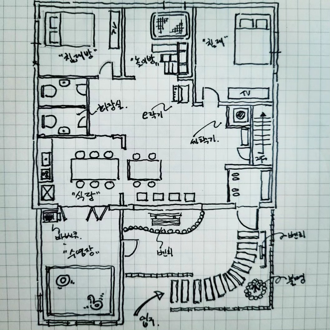 모두가 행복한 공간 "모임하우스" #사계절 풀빌라 #두 세가족도 가능한 120평 단독공간