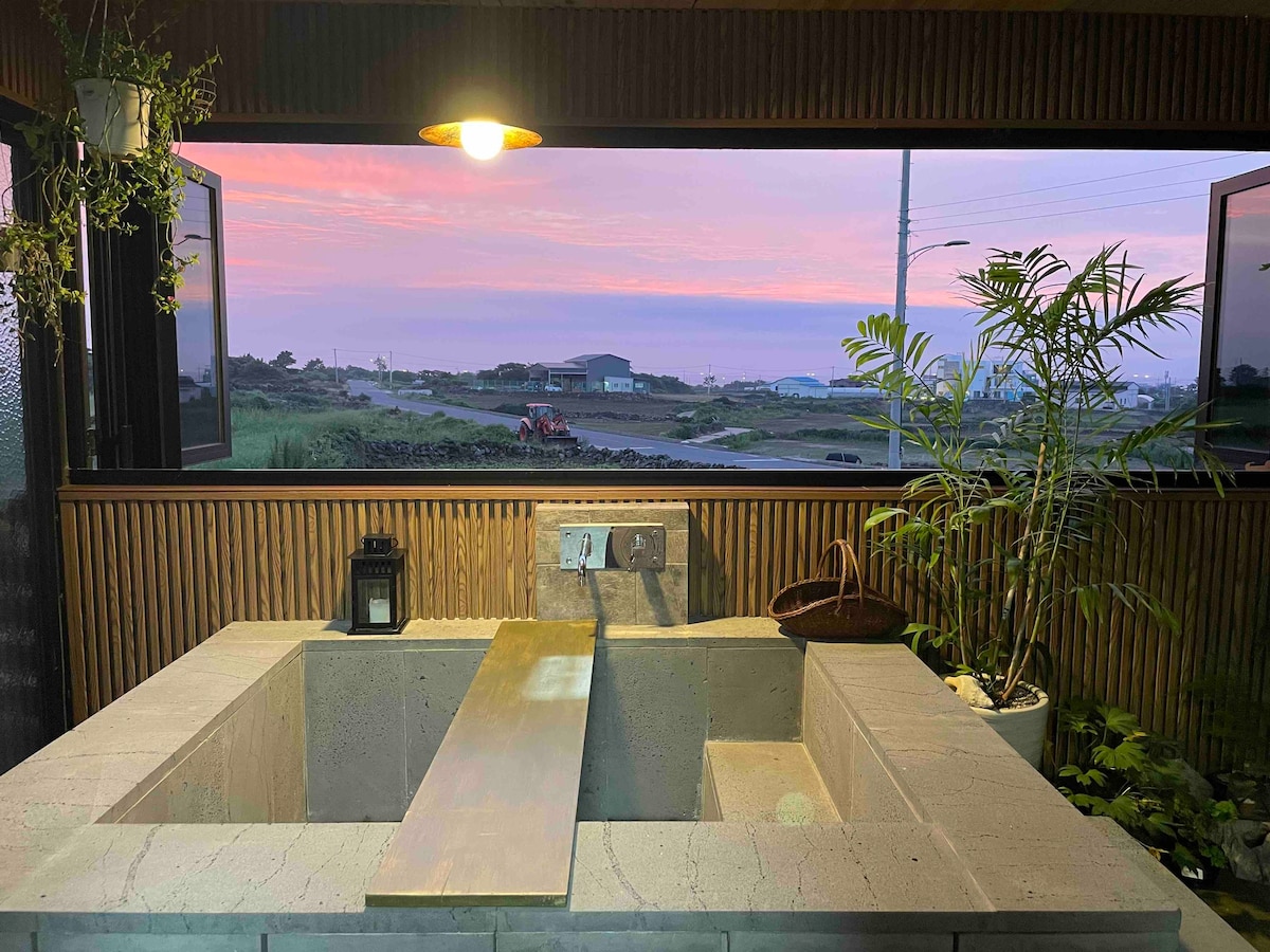非常私密的按摩浴缸和Jeju Haenyeo居住的房子