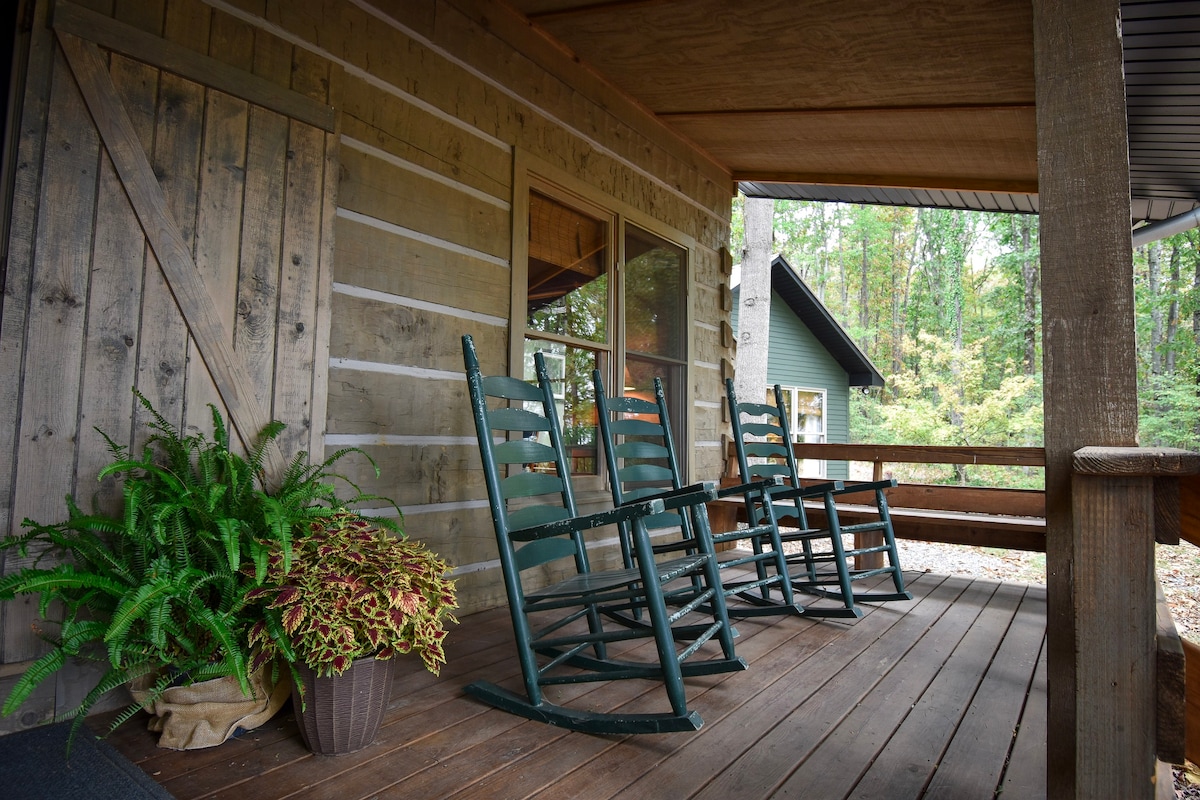 Private log cabin at Windswept Farm