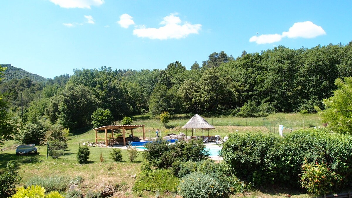 普罗旺斯农场的Gite游泳池-拉卢维耶尔