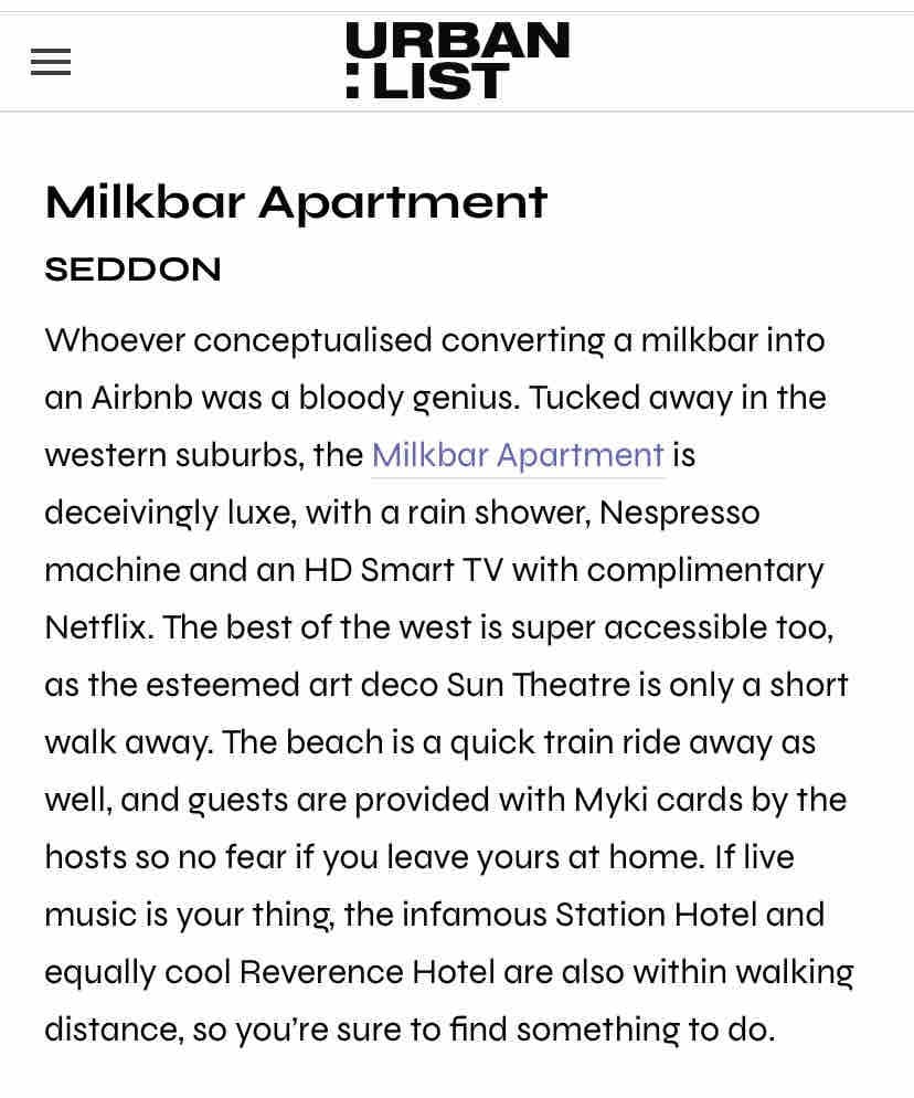 Seddon （ Milkbar ）墨尔本公寓