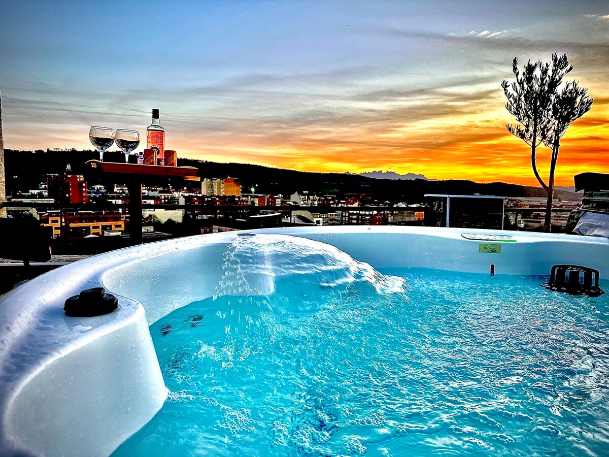 Relax, jacuzzi privado con espectaculares vistas