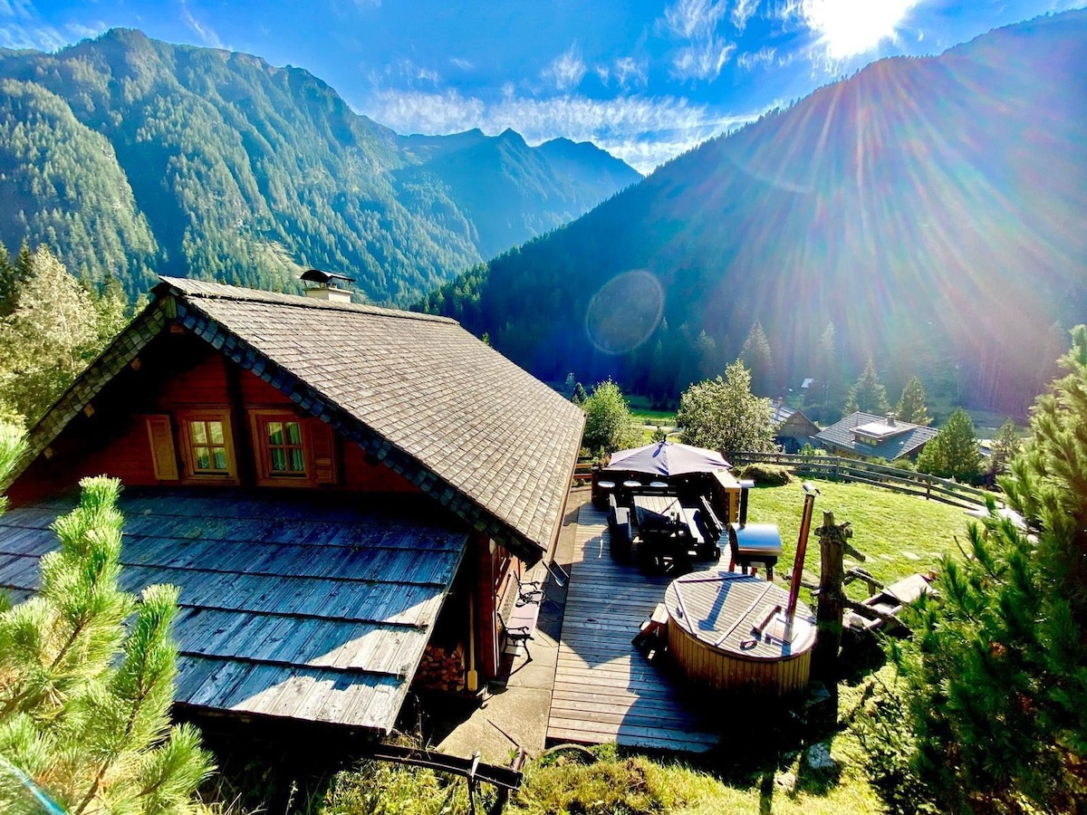 Almhütte mit Sauna und Hot-Pott