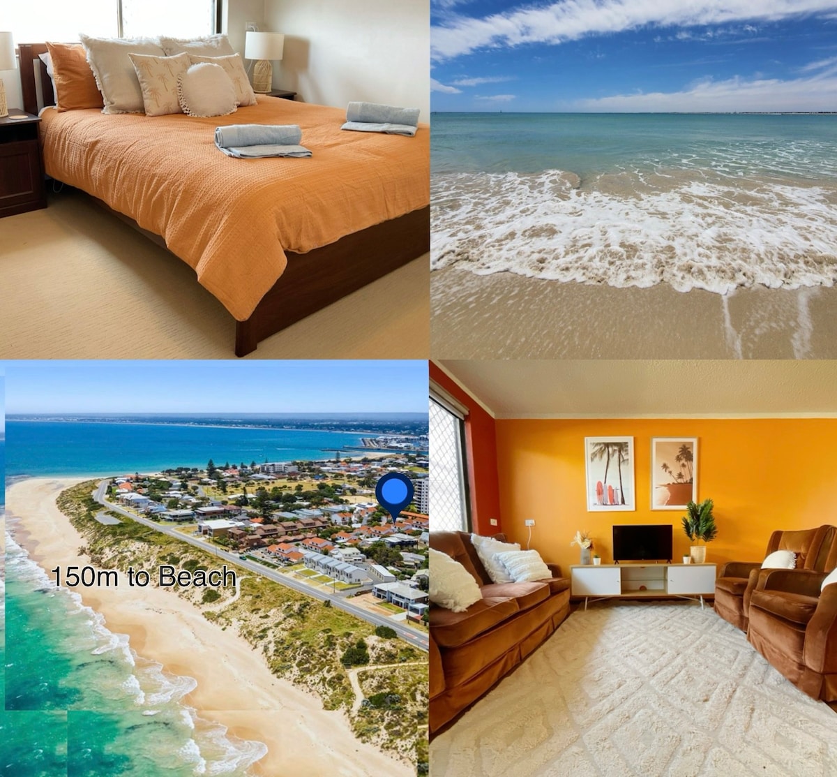 Unit 150m to beach! Queen bed, Mandurah