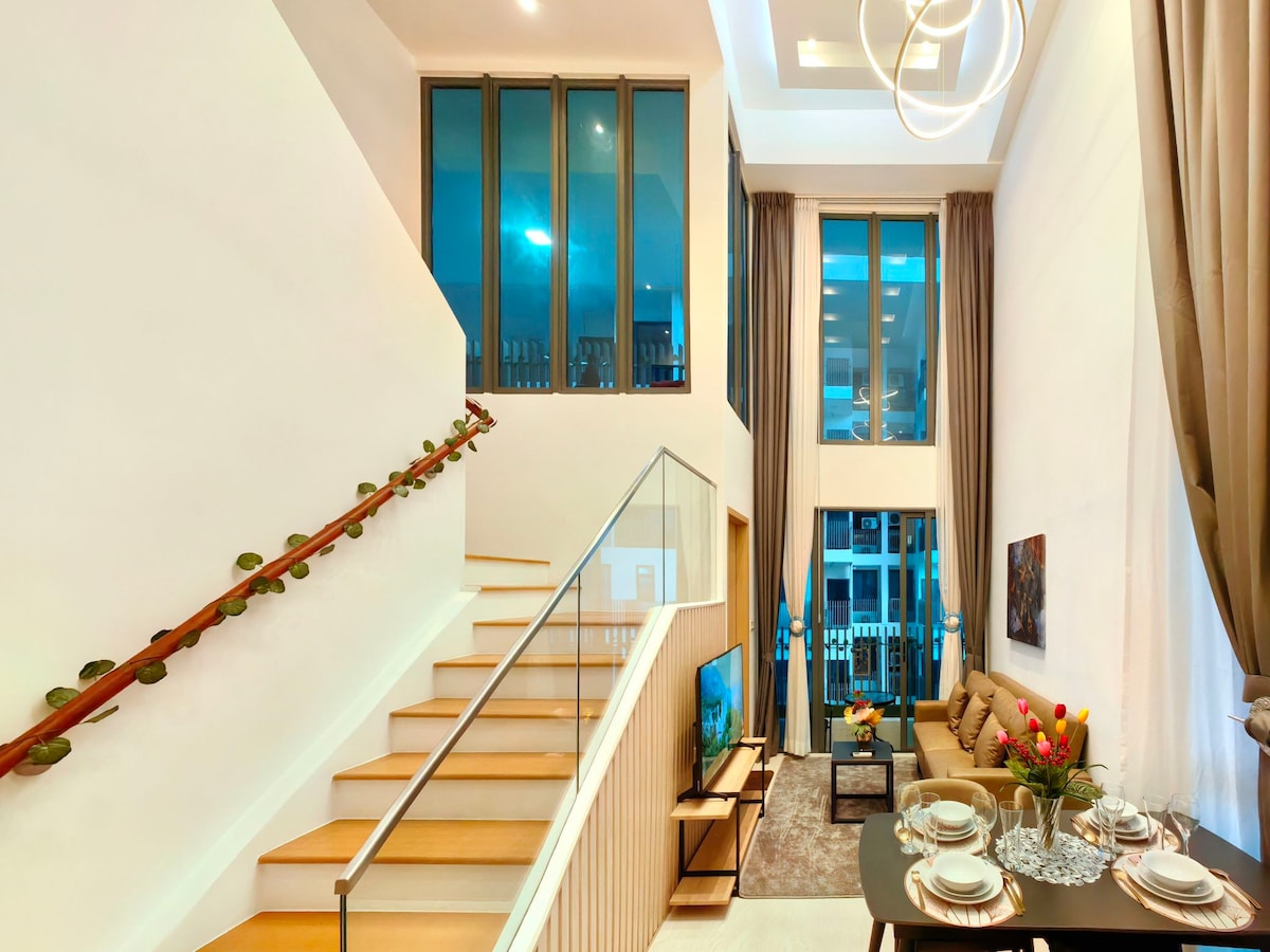 豪华套房双卧复式公寓@吉隆坡市中心+阳台