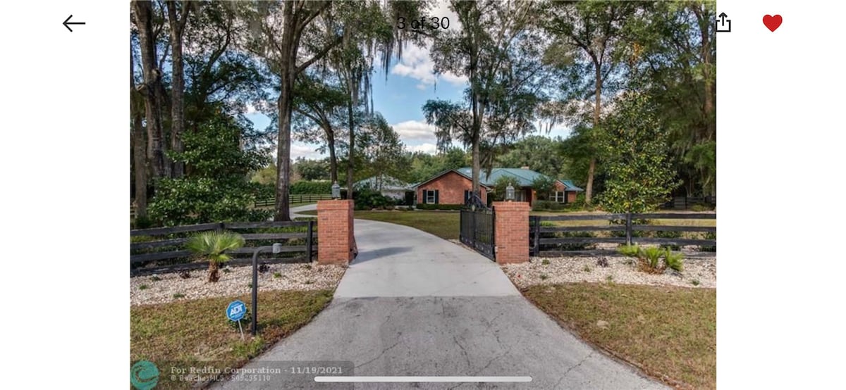 4 acre gated Home with Garage