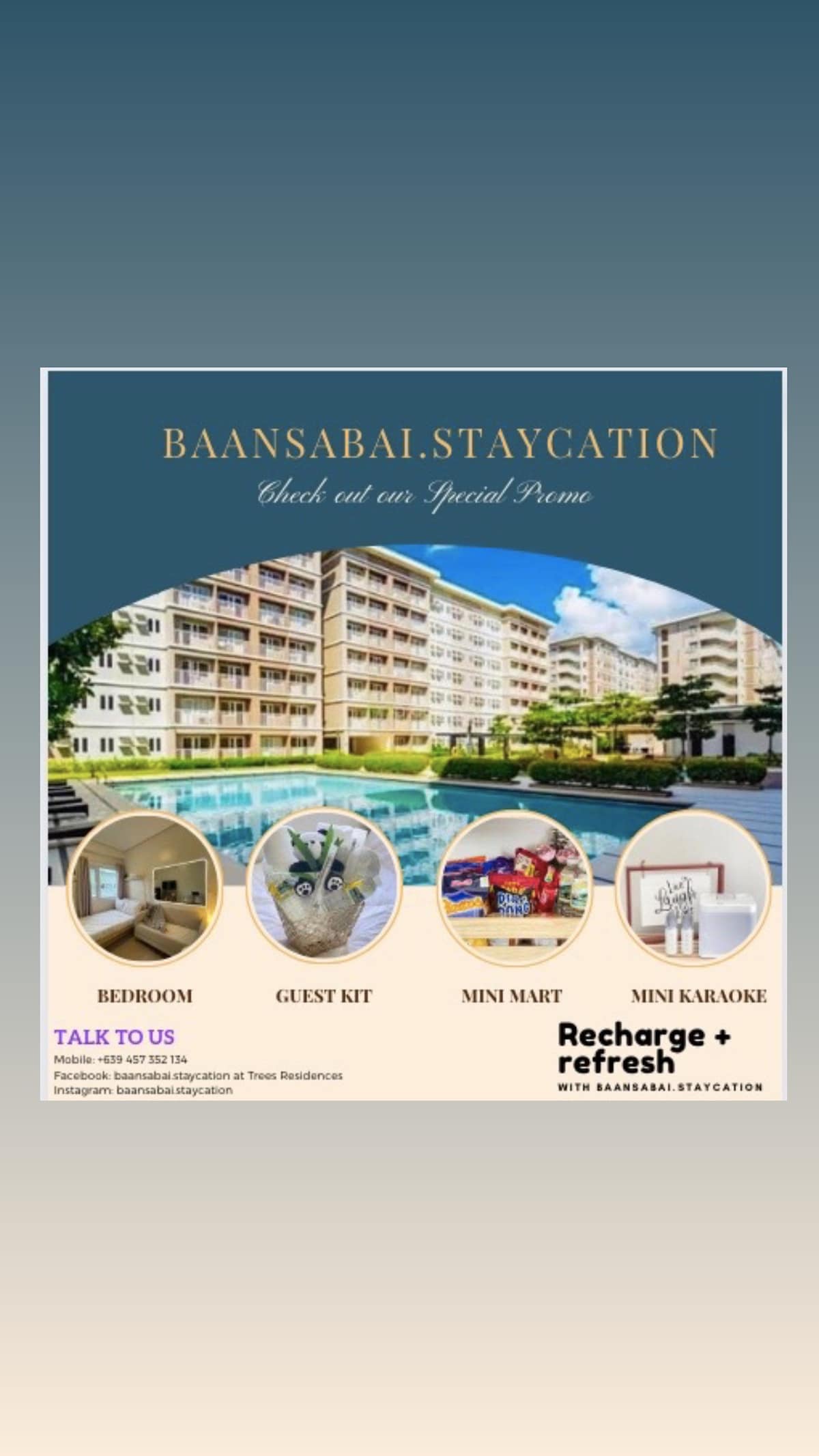 Baansabai.staycation at Trees Residences