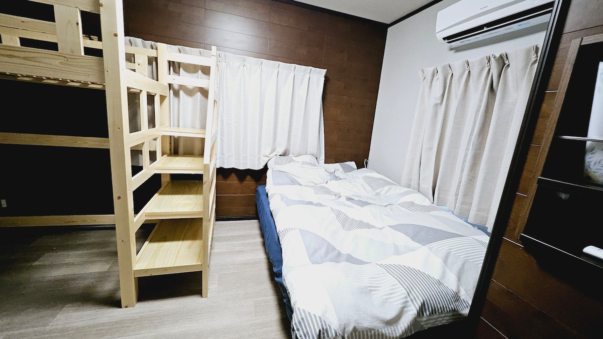 W1/JR花園駅から450ｍ.duble bed,single bed,loft bed最大3ベッド