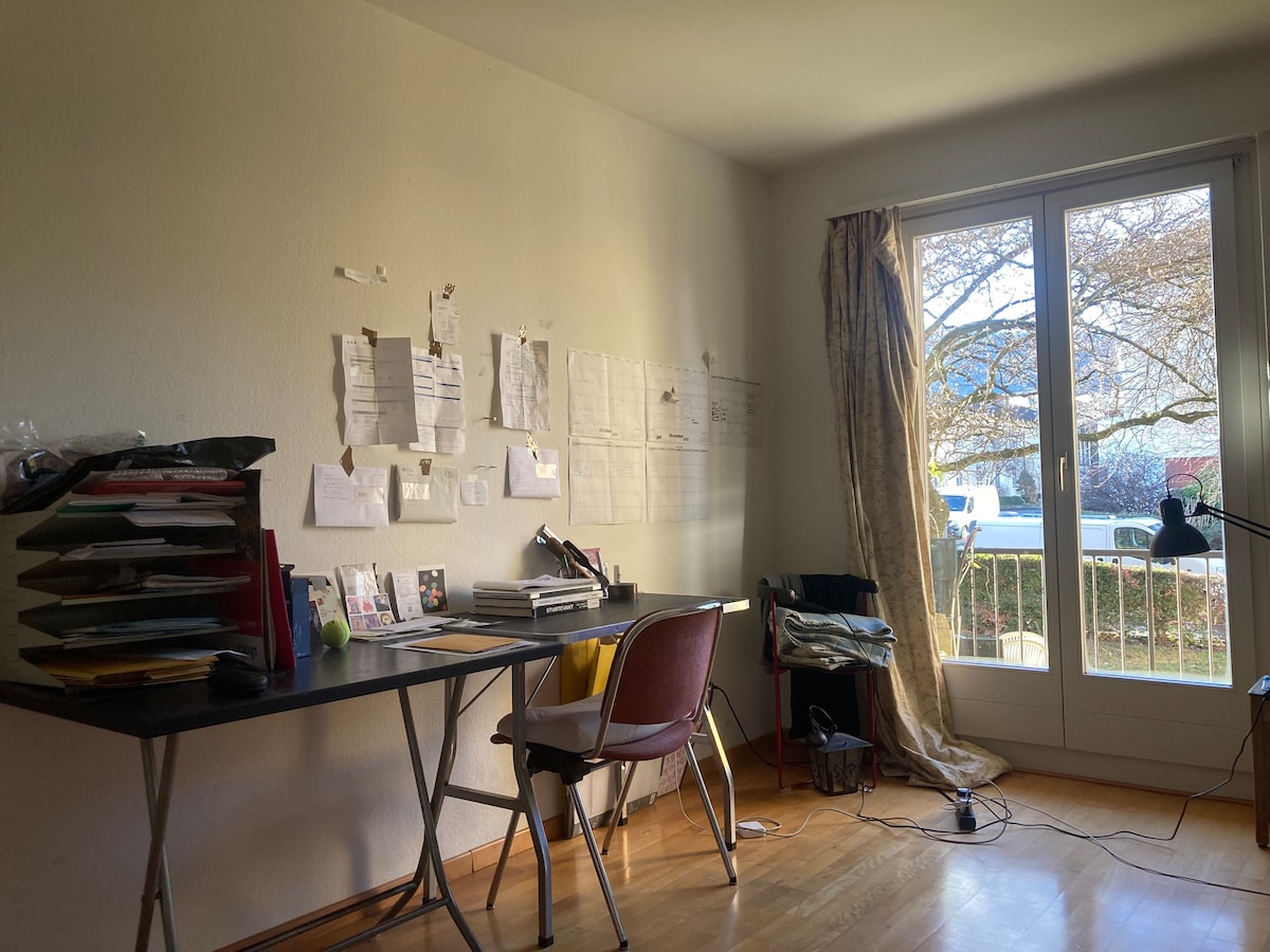 Sunny room with work space