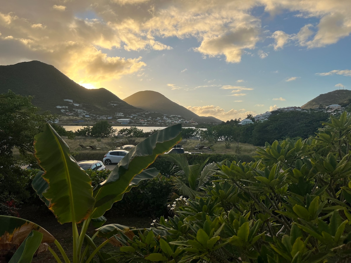 日落景观和海风