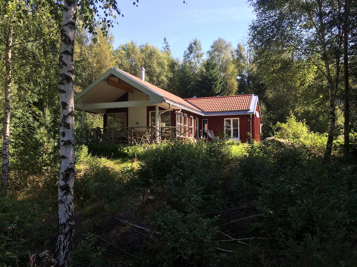 Stugan Rådjuret ligger vid sjö.