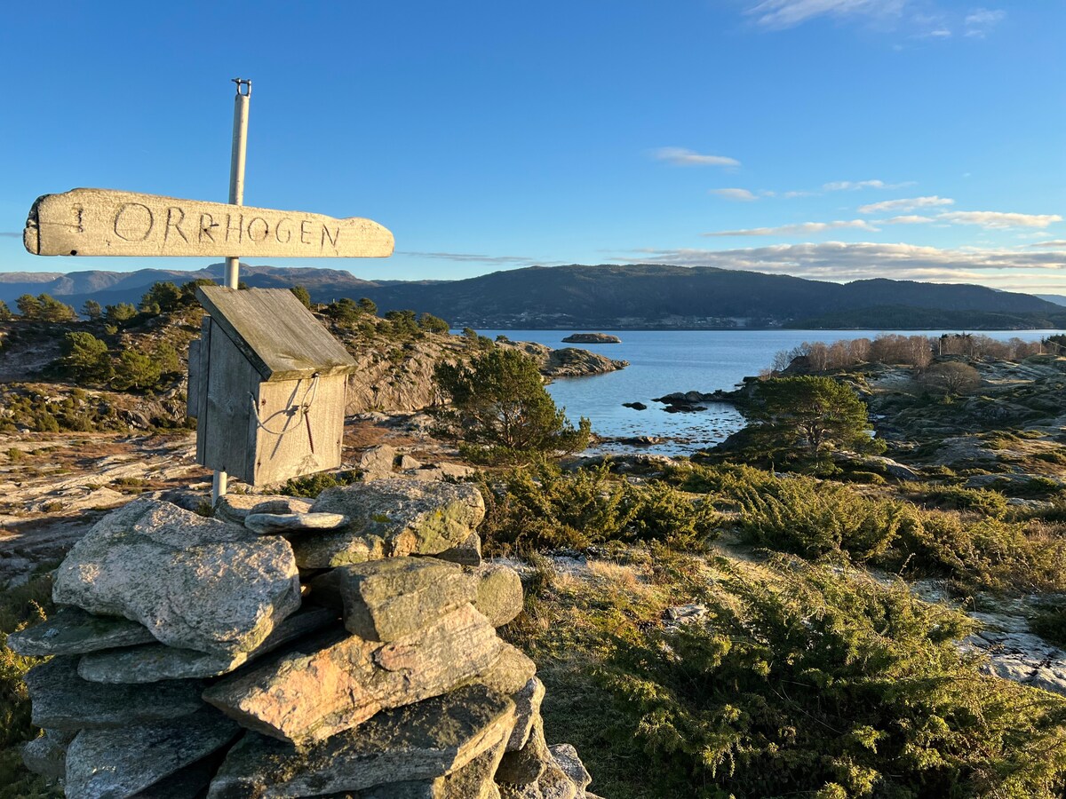 Feriehus på privat øy i Masfjorden