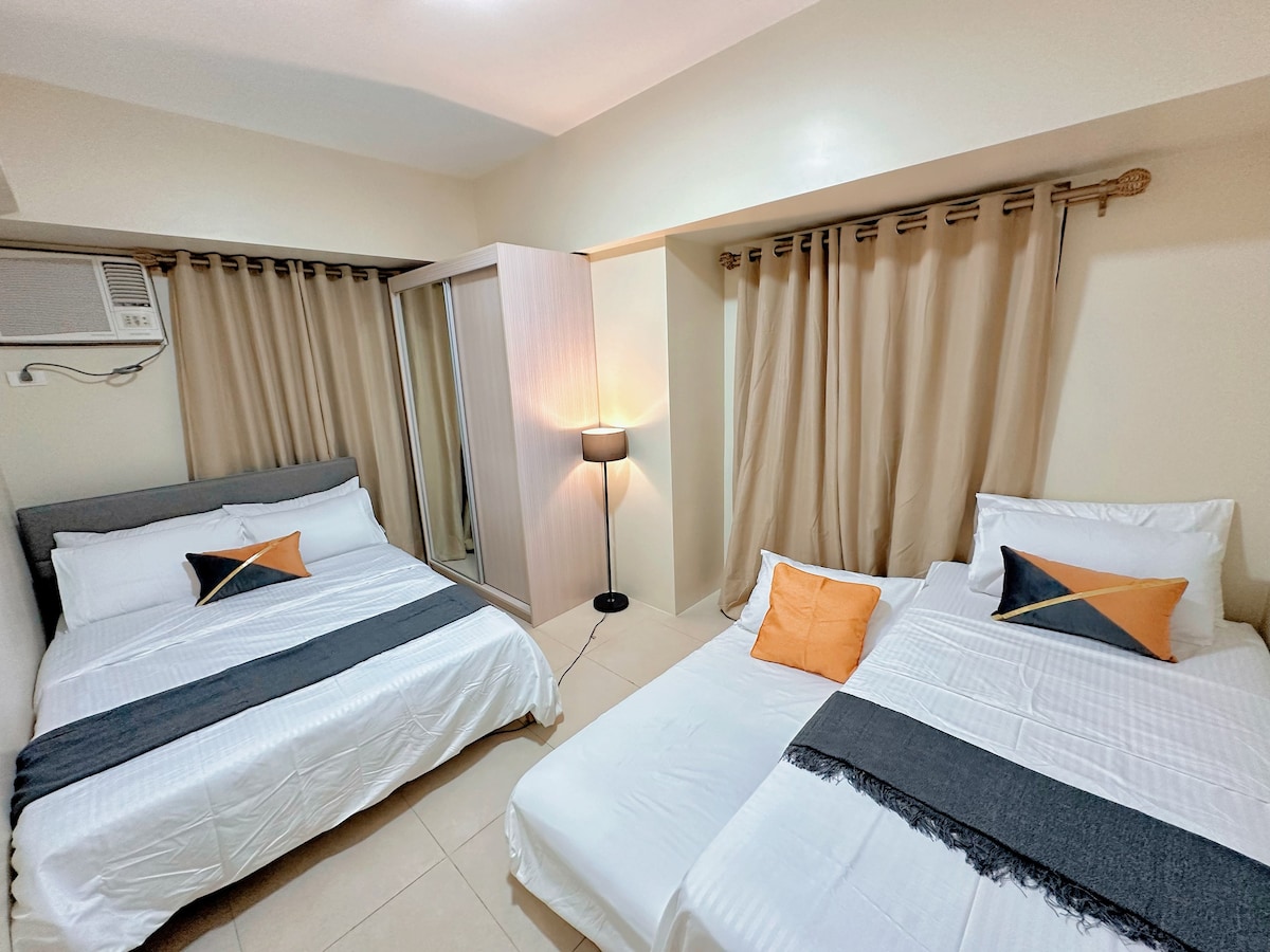 Spacious 1BR 3 beds Cebu IT Park-Pool&Fast Wi-fi