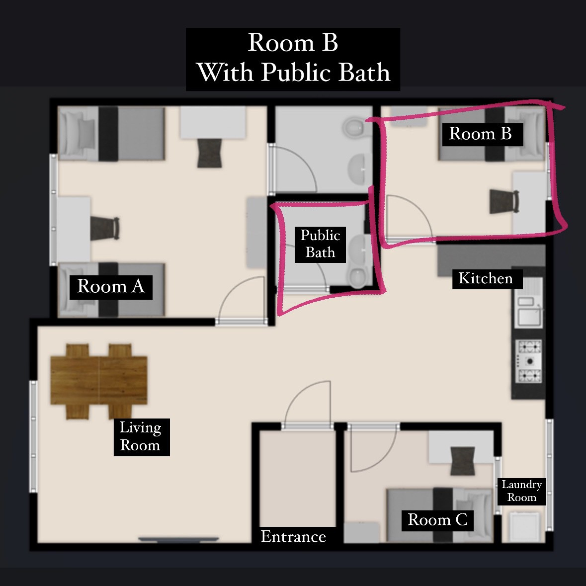 (Girl Only)Sharehouse/Monthly discount_Room B