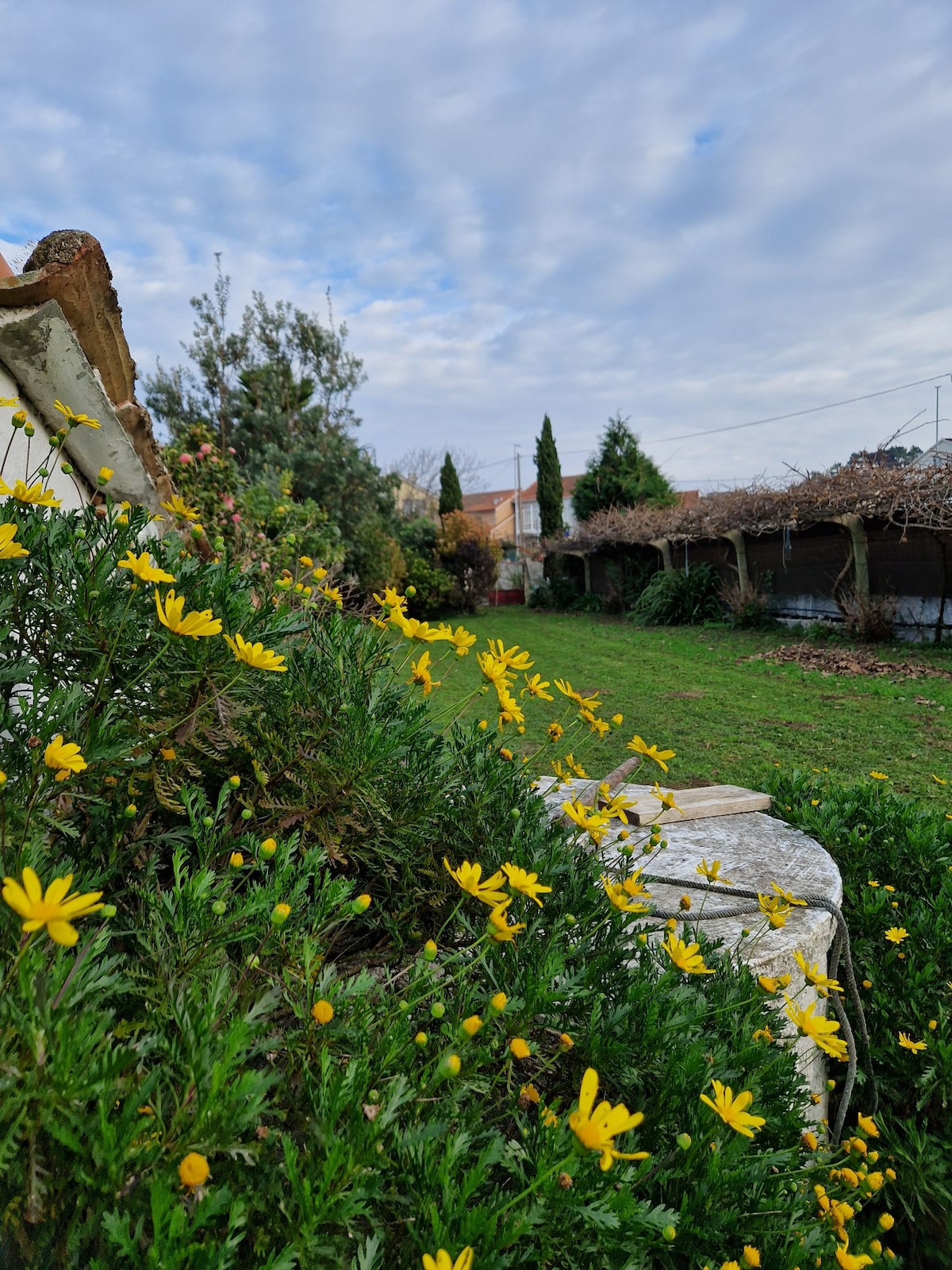 A de Carmen, villa costera con jardín.