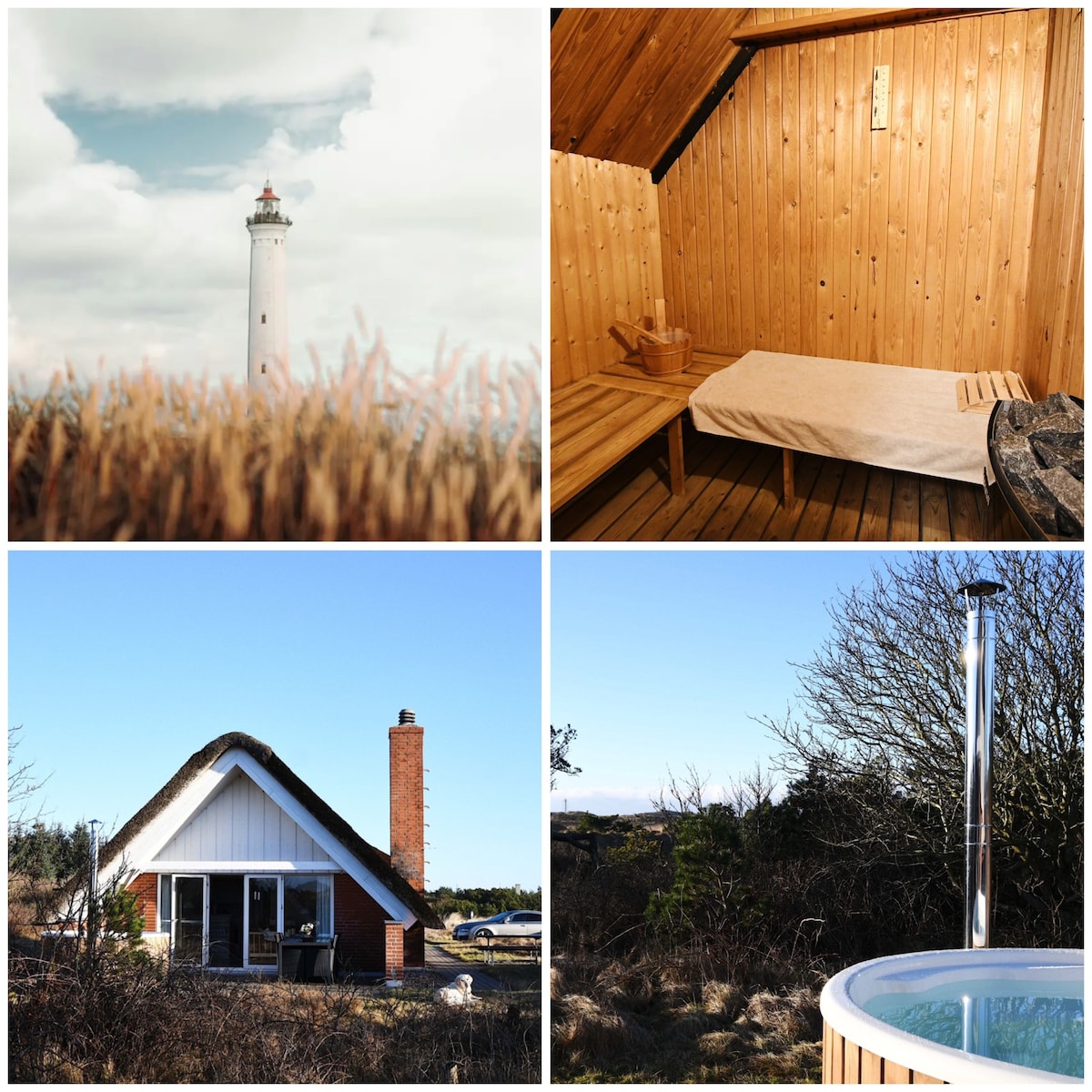 Idyllisk sommerhus i Hvide Sande med sauna og spa
