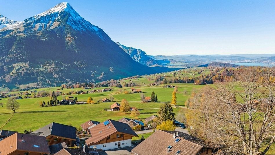 阿尔卑斯山的度假木屋，可欣赏迷人的景色和大花园