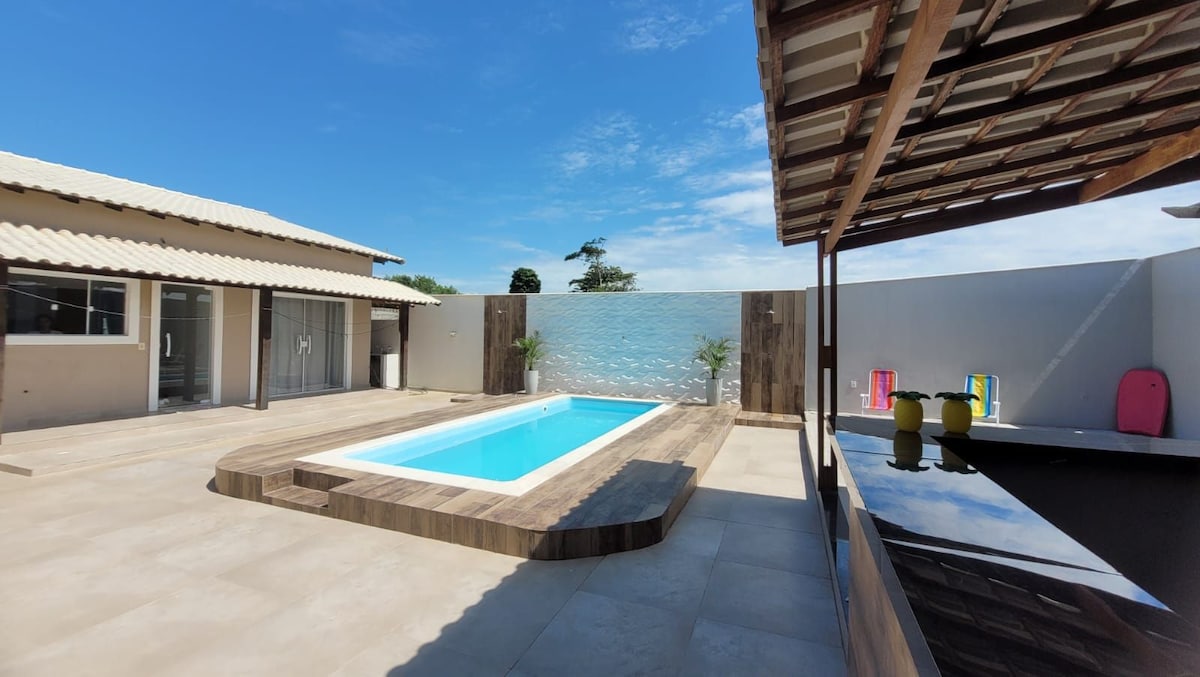 Pra marcar memória! Casa de Praia churrasq+piscina