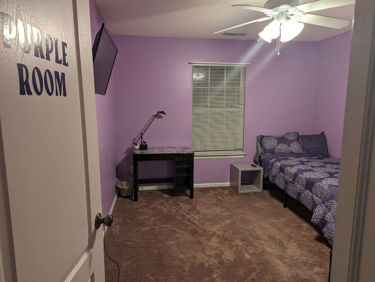 Purple Room with Keyed Entry