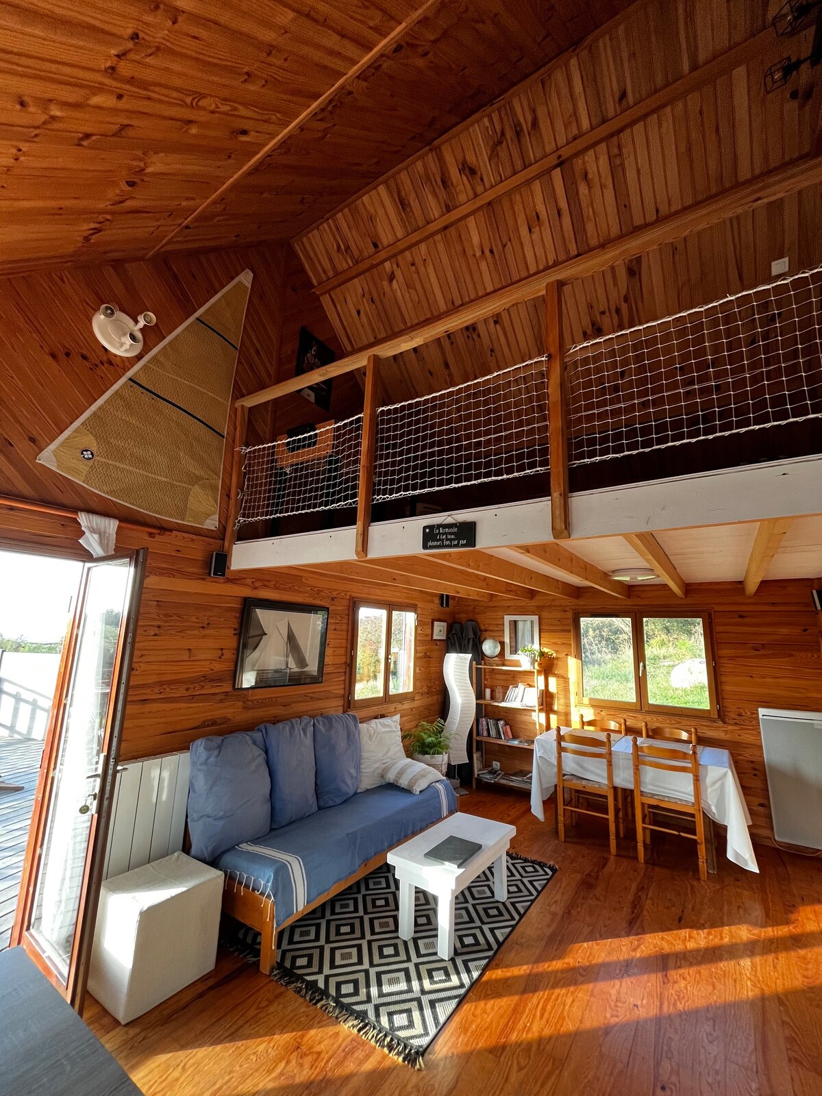 Maison en bois avec vue mer sur Aurigny