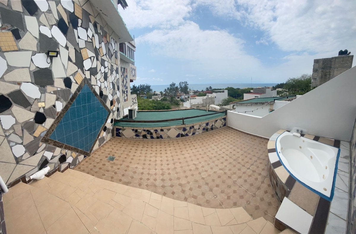 Apartamento Veracruz terraza con vista al mar