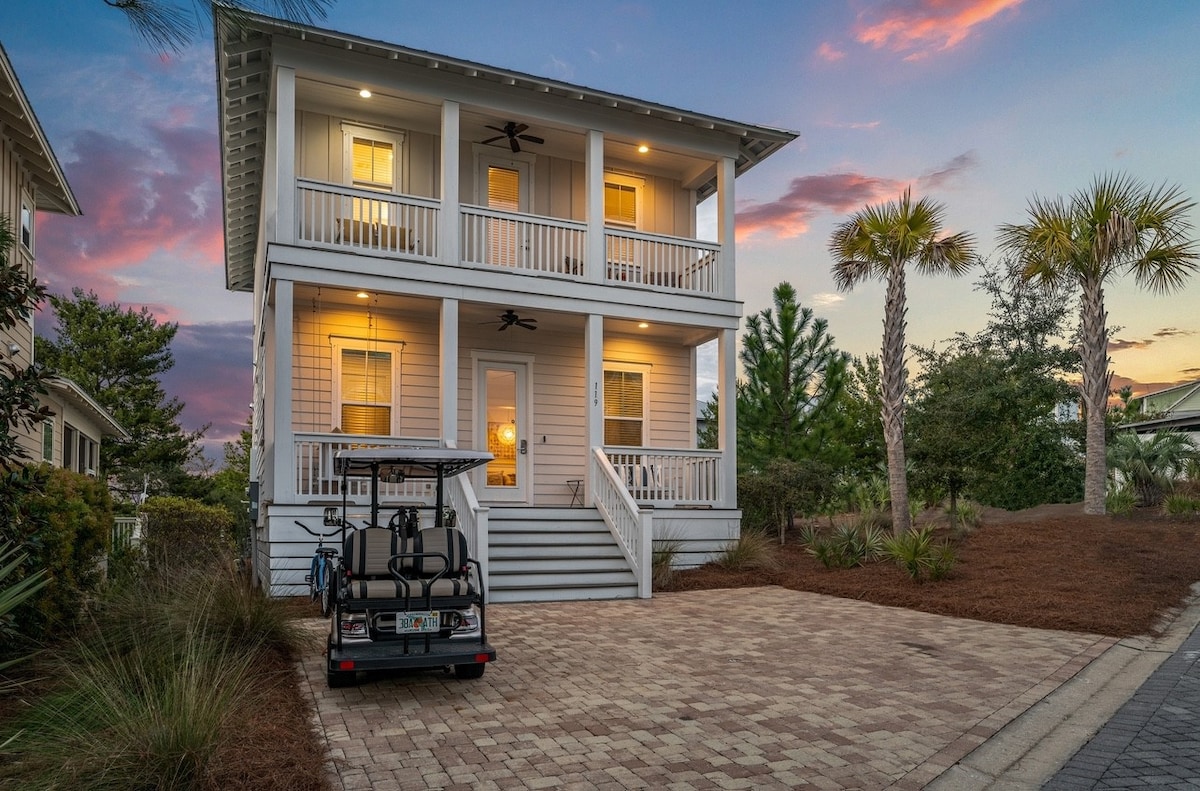 Tiki Tides on 30A!  Brand New Golf Cart included.