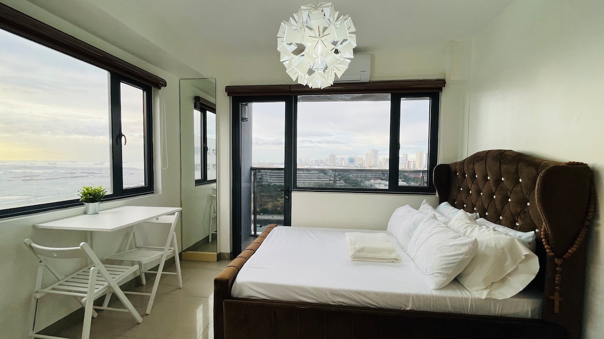 2间卧室，带阳台，马尼拉湾景观