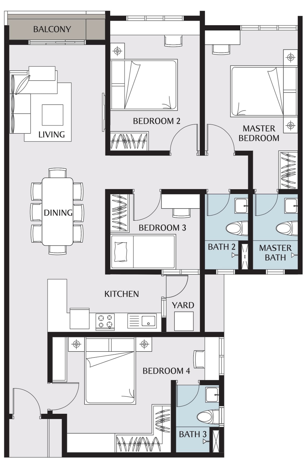 4卧室公寓-免费停车和无线网络，靠近机场和宜家