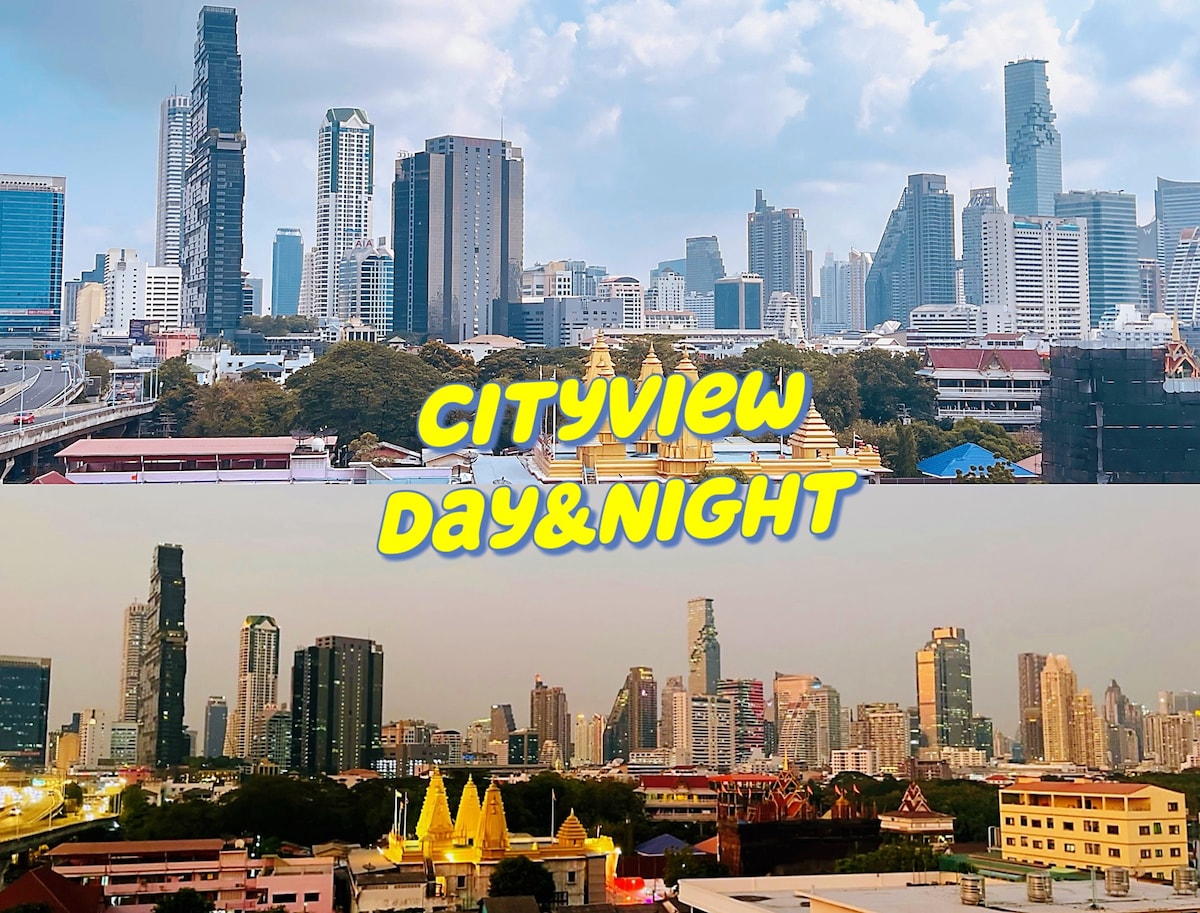 CityView Room|Airbnb官方拍摄|2米超大床|城市景观|Silom-Sathon商圈