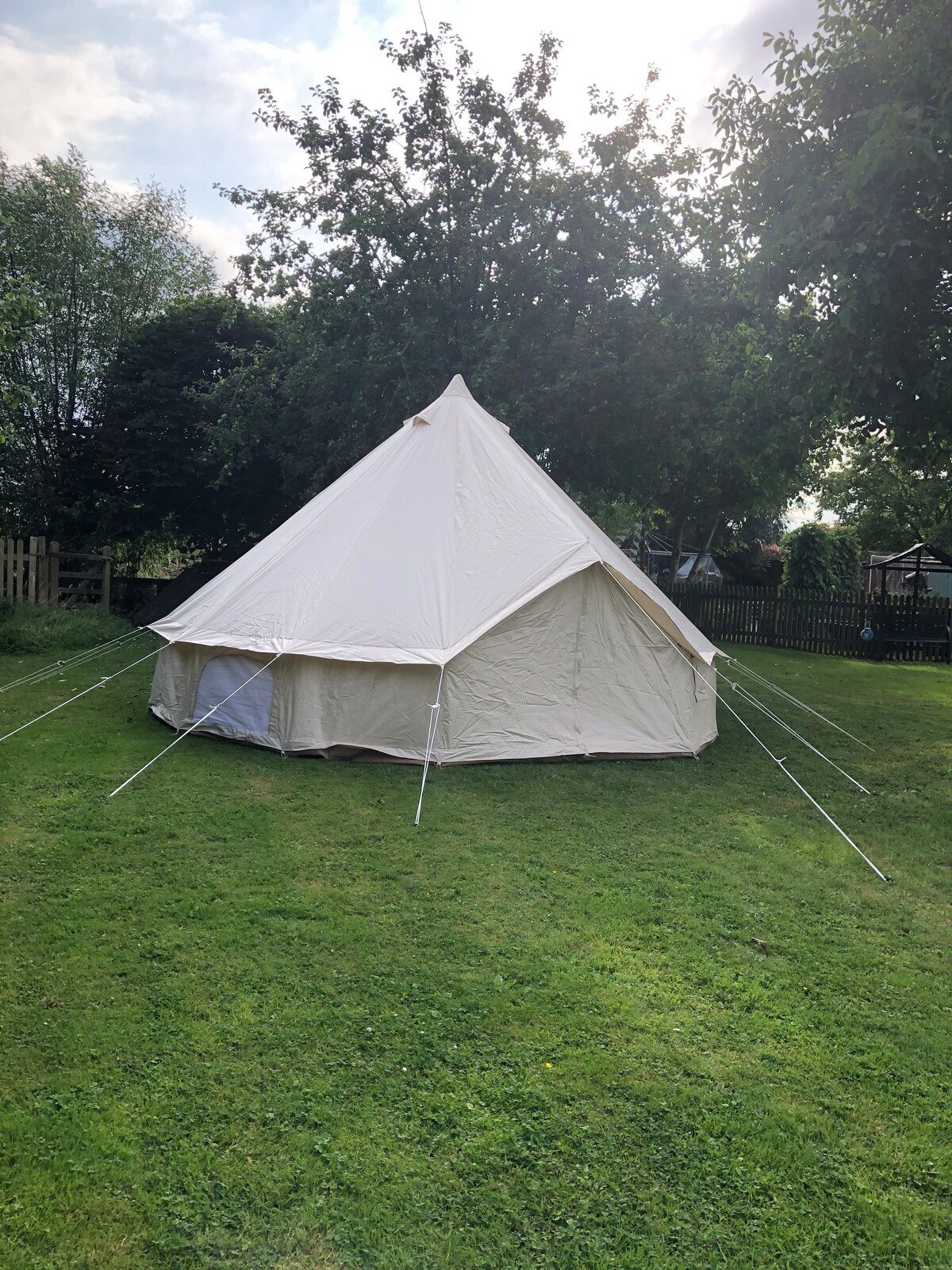 Bell Tent in the garden.