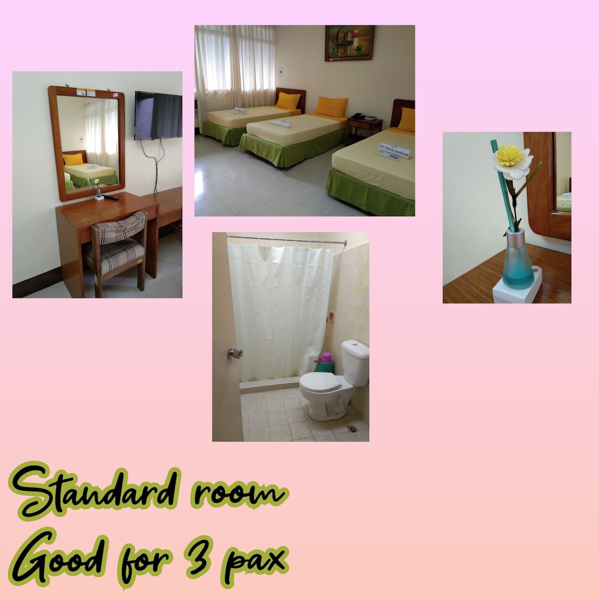 Standard room good for 3

Enjoy!