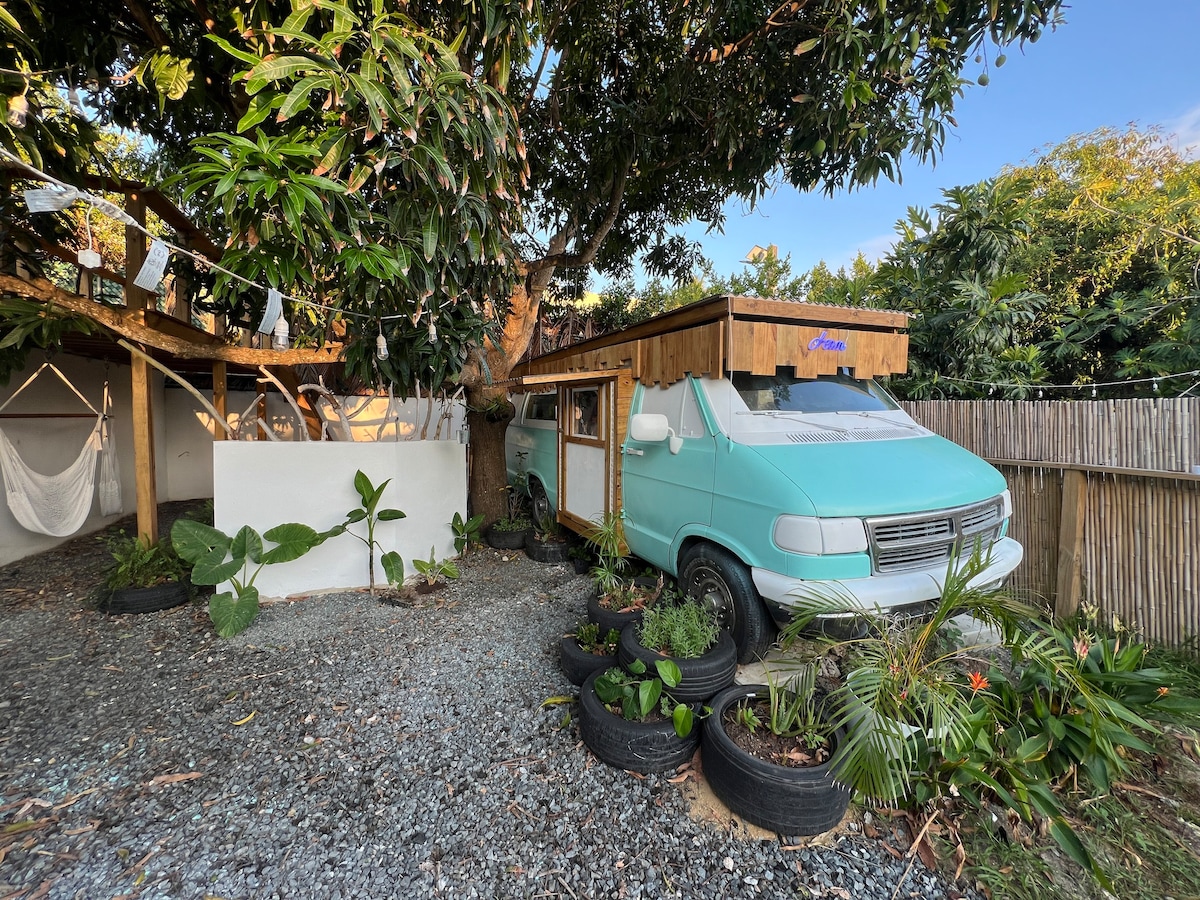 Van MicroHome under Mango Tree by the Beach!