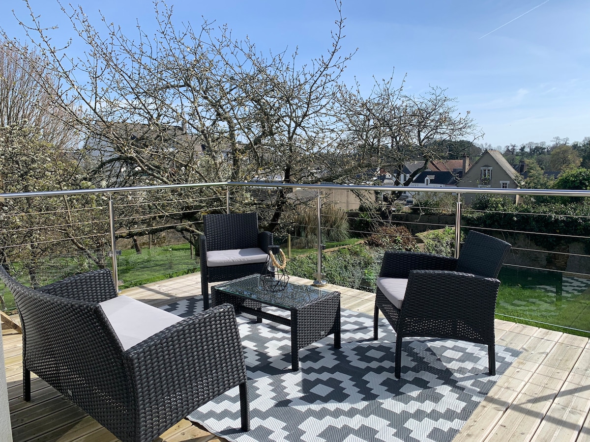 Maison neuve jardin et terrasse