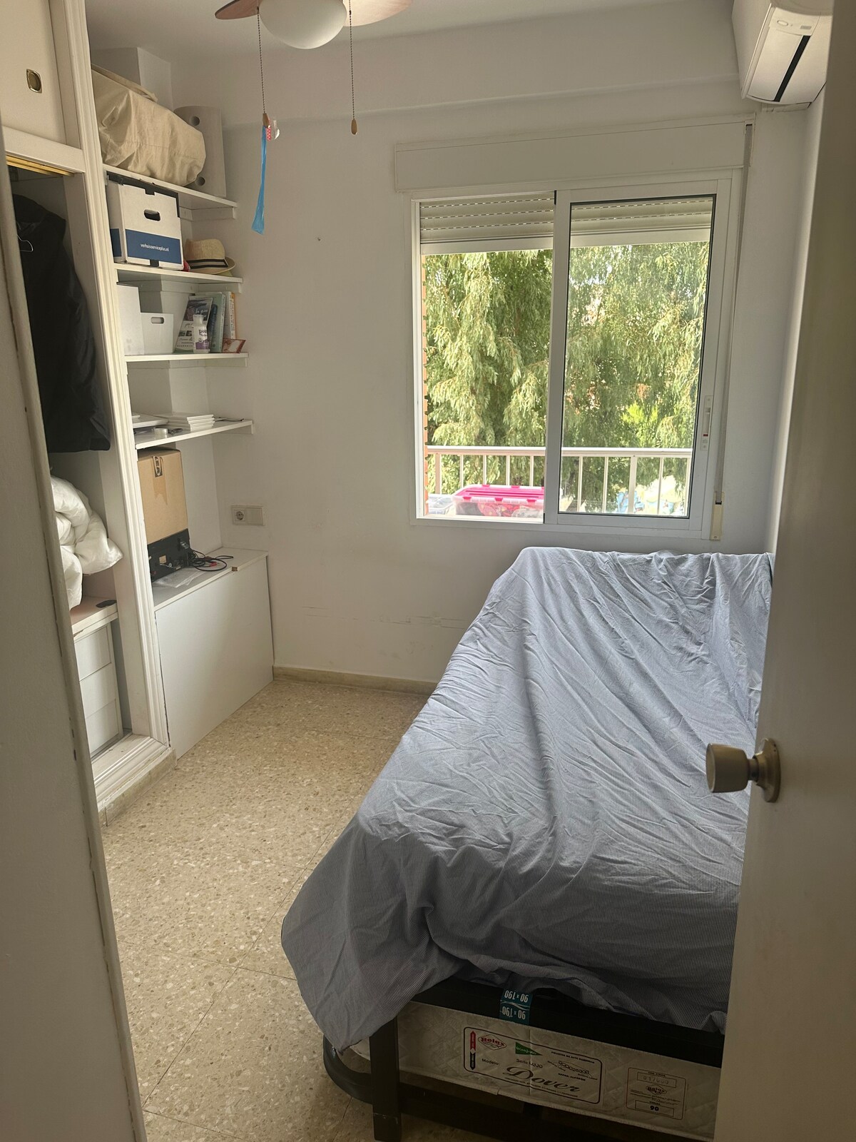 Cozy room with family of three