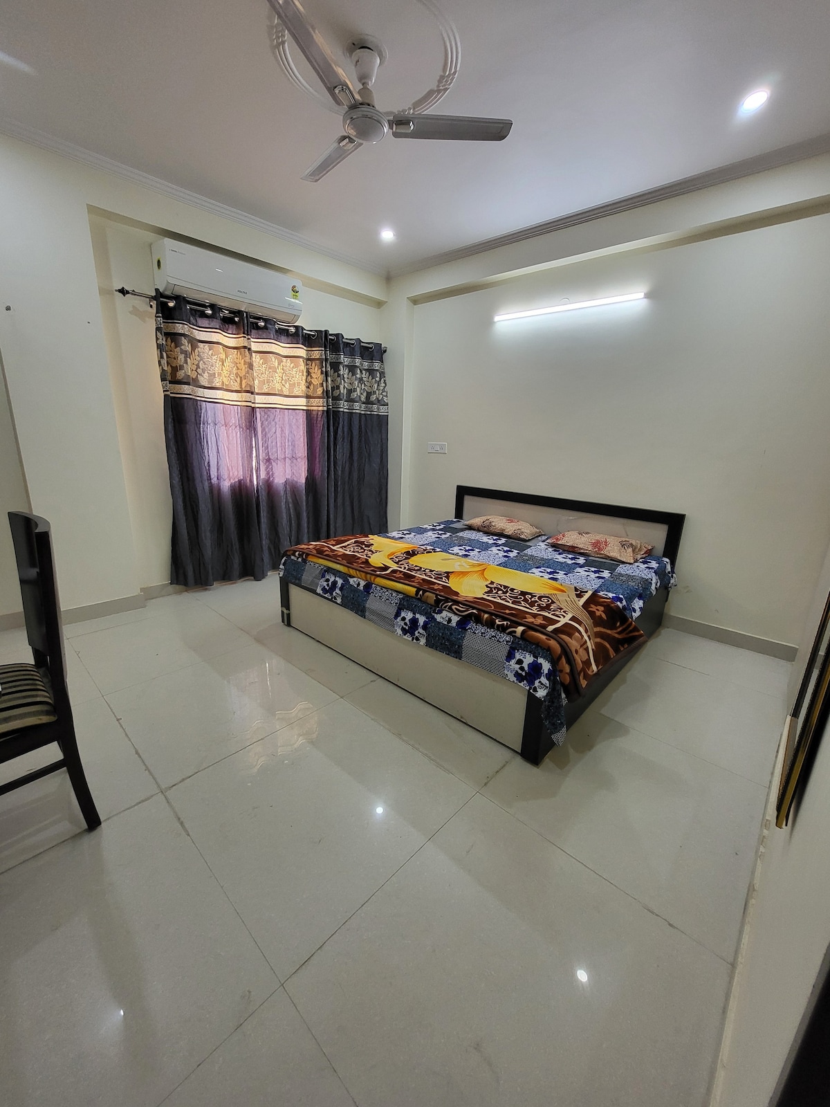 furnished room with balcony