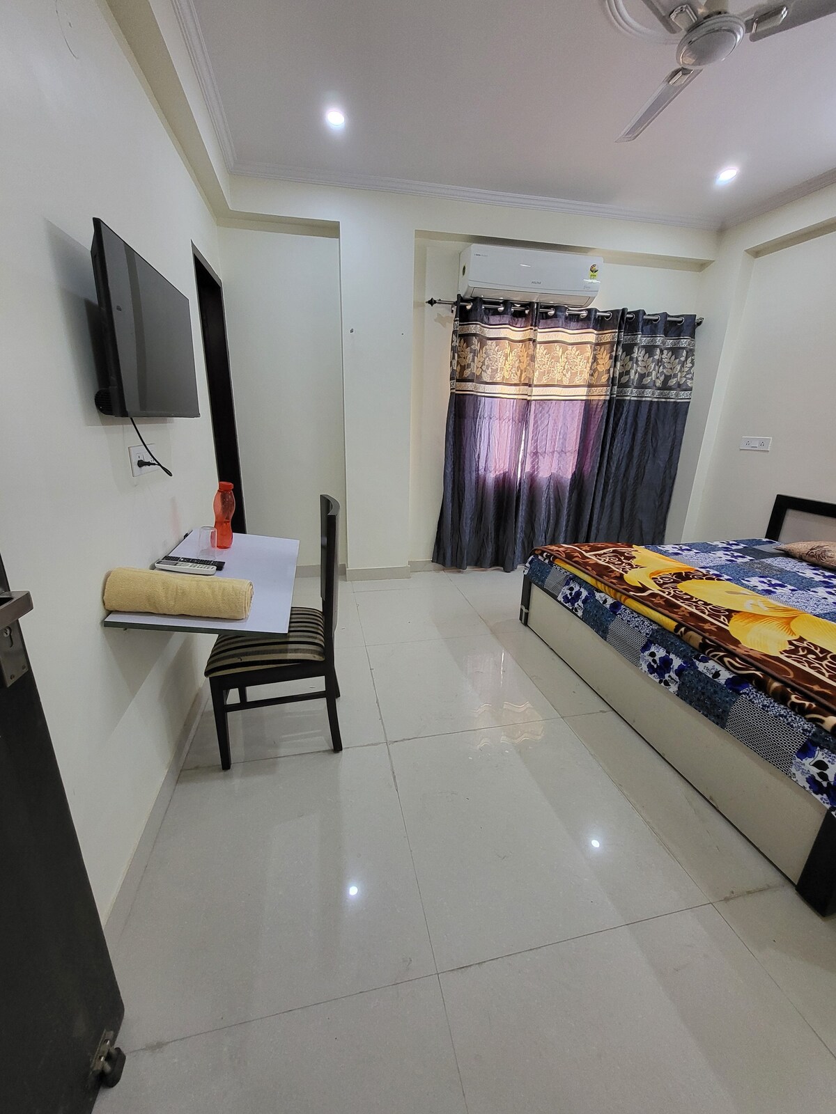 furnished room with balcony