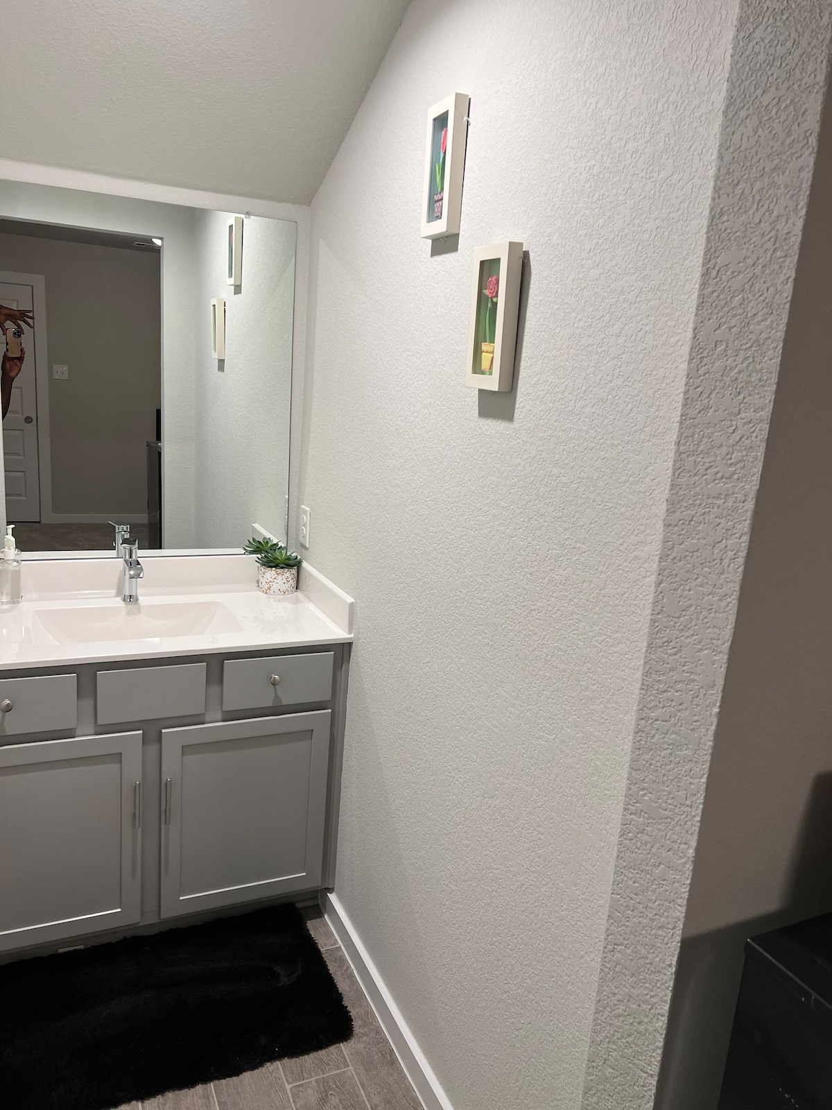 德克萨斯州休斯敦带独立卫生间的房间。
